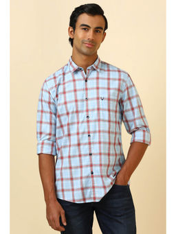 Allen Solly - Men Light Blue Check Full Sleeves Casual Shirt
