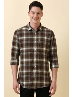 Allen Solly - Men Brown Check Full Sleeves Casual Shirt