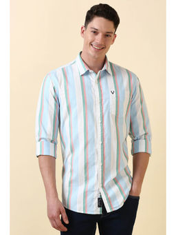 Allen Solly - Men Light Blue Stripe Full Sleeves Casual Shirt