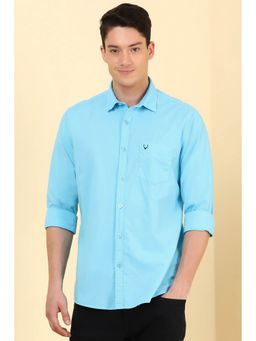 Allen Solly - Men Light Blue Solid Full Sleeves Casual Shirt