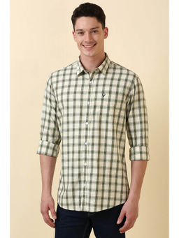 Allen Solly - Men Beige Check Full Sleeves Casual Shirt