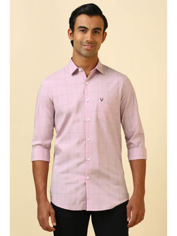 Allen Solly - Men Pink Check Full Sleeves Casual Shirt