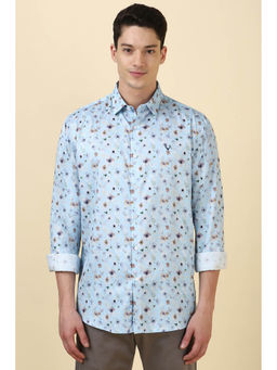 Allen Solly - Men Light Blue Print Full Sleeves Casual Shirt