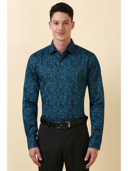 Allen Solly - Men Blue Print Full Sleeves Formal Shirt