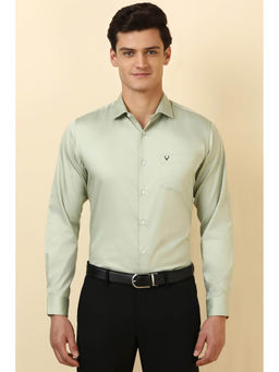 Allen Solly - Men Green Solid Full Sleeves Formal Shirt