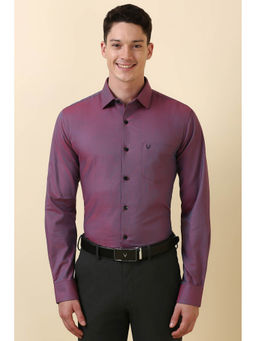 Allen Solly - Men Purple Textured Full Sleeves Formal Shirt