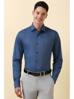 Allen Solly - Men Blue Textured Full Sleeves Formal Shirt