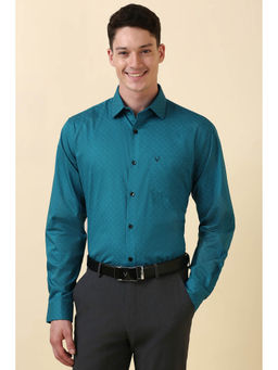 Allen Solly - Men Blue Print Full Sleeves Formal Shirt