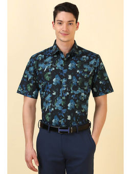 Allen Solly - Men Black Floral Print Half Sleeves Formal Shirt