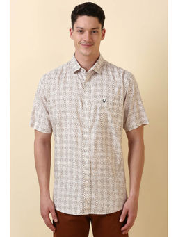 Allen Solly - Men White Printed Half Sleeves Casual Shirt