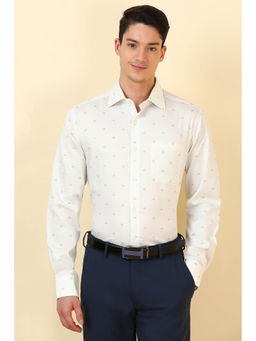 Allen Solly - Men White Printed Full Sleeves Formal Shirt