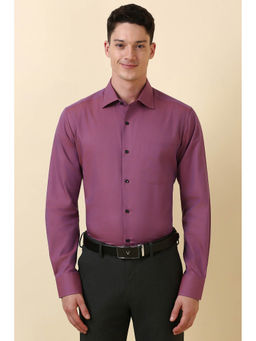Allen Solly - Men Purple Solid Full Sleeves Formal Shirt