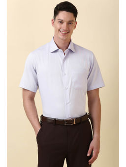 Allen Solly - Men Lilac Textured Half Sleeves Formal Shirt