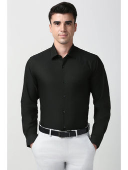 Peter England - Men Black Regular Fit Full Sleeves Formal Shirt
