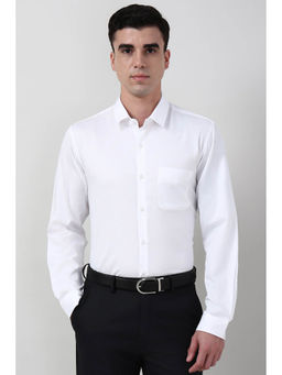 Peter England - Men White Slim Fit Full Sleeves Formal Shirt