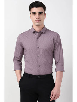 Peter England - Men Purple Slim Fit Full Sleeves Formal Shirt