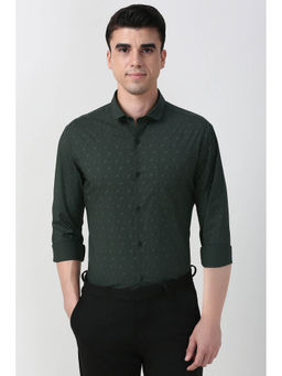 Peter England - Men Green Slim Fit Full Sleeves Formal Shirt