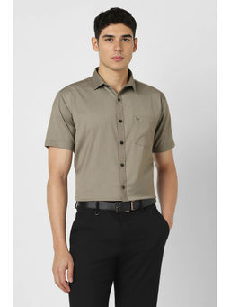 Van Heusen - Men Grey Half Sleeves Party Formal Shirt
