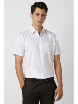 Van Heusen - Men White Stripes Half Sleeves Wedding Formal Shirt