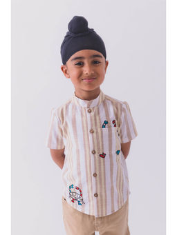 TIBER TABER - Boys Why- So- Crabby Shirt- Cream