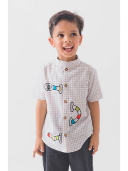 TIBER TABER - Boys Wiggly Wonder Shirt- Grey
