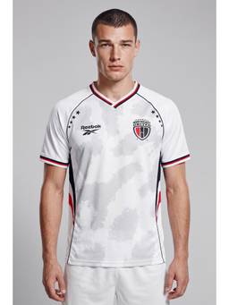 Reebok - Men White Printed V-Neck Jersey
