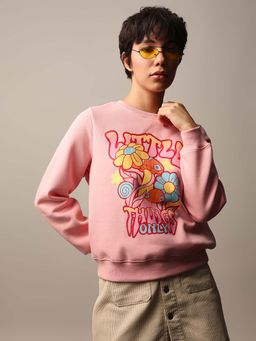 ONLY - Pink Printed Sweatshirt