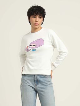 ONLY - Ketnipz White Printed Sweatshirt