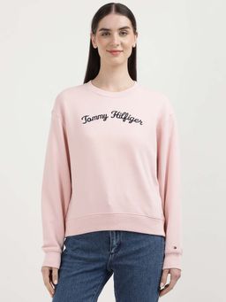 Tommy Hilfiger - Womens Pink Solid Sweatshirt