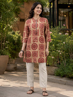 Nayam by lakshita - Beige Motifs Printed Kurti
