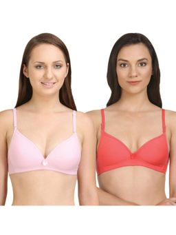 Bodycare - Lightly Padded Bra In Pink-Coral Color (Pack of 2)