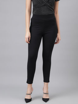 Latin Quarters - Women Black High Rise Ankle Length Leggings