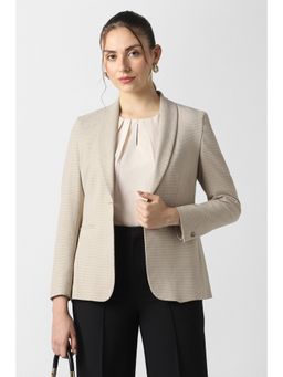 Van Heusen - Women Beige Print Blazer