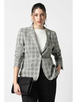 Van Heusen - Women Grey Check Blazer