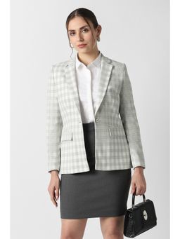 Van Heusen - Women Grey Check Blazer