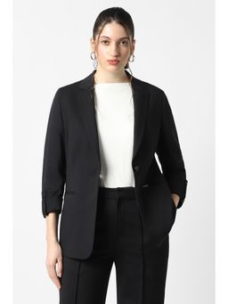 Van Heusen - Women Black Solid Blazer