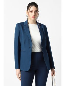 Van Heusen - Women Blue Solid Blazer