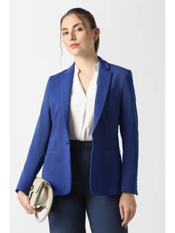 Van Heusen - Women Blue Solid Blazer