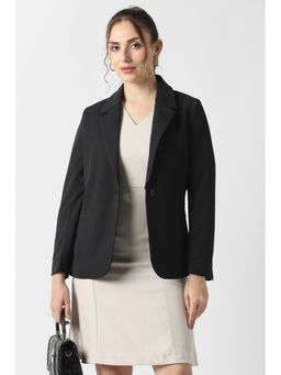 Van Heusen - Women Black Solid Blazer