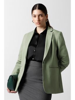 Van Heusen - Women Green Solid Blazer