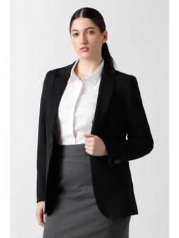 Van Heusen - Women Black Solid Blazer
