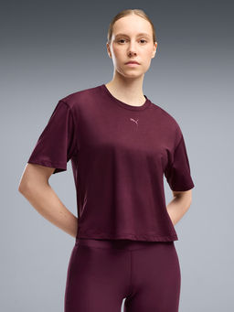 Puma - Cloudspun Womens Moisture-Control Oversized Maroon T-Shirt