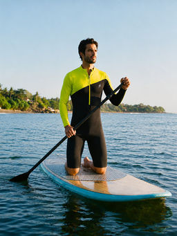 Keepfit - Mens UPF 40+ Sun protection and N9 Antibacterial Green & Black Swimwear