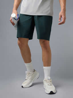 Technosport - Men Solid Slim Fit Green Sports Shorts