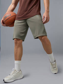 Technosport - Men Solid Slim Fit Sports Shorts with Techno Dry