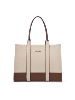 Lino Perros - Women Voyage Tan Colorblocked Tote Bag