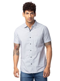 Spykar - Grey Half Sleeves Poplin Shirt for Men