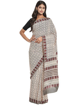 Fabindia - Multicolor Bagru Cotton Saree