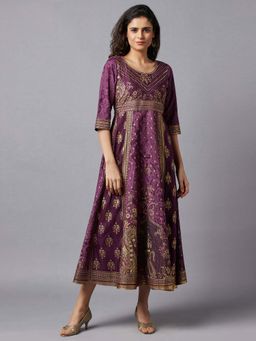 Aurelia - Purple Floral Printed Dress