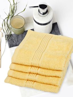 KOPA - Quick Dry 100% Cotton Soft Terry Towel -4Pc Face Towel D'Ross Solid-Yellow